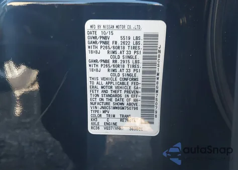 2016 Infiniti Qx70 z USA, uszkodzony, nr VIN JN8CS1MW8GM750796